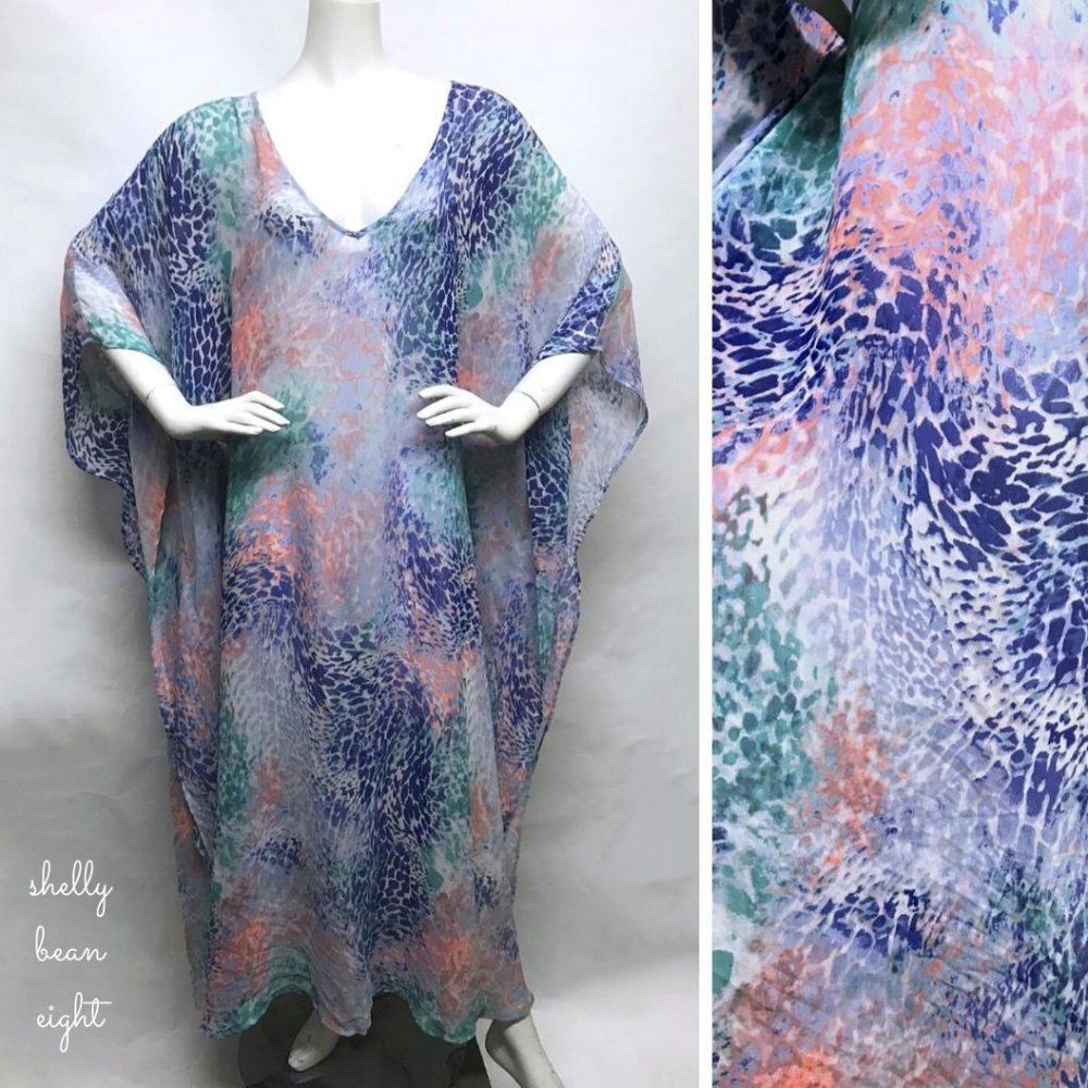 CATALINA Swim Suit Cover Up Caftan Maxi L XL 12 14